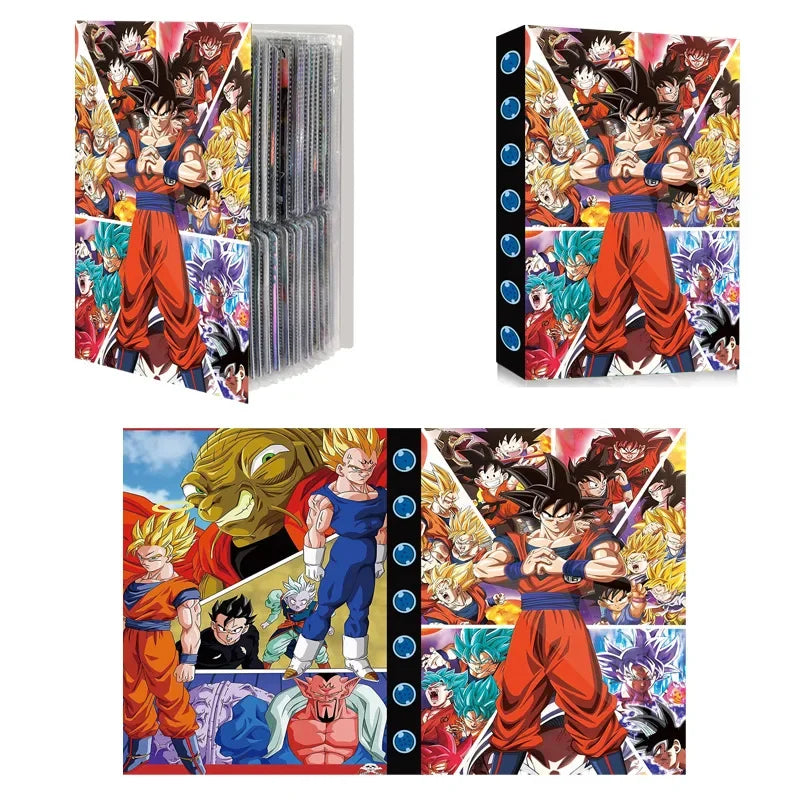 Cartoon Anime Dragon Ball Card Storage Set - Features Son Goku & Vegeta IV - Suitable for PTCG, TCG, OCG, MTG Table Games - Includes Card Book & Protective Bag