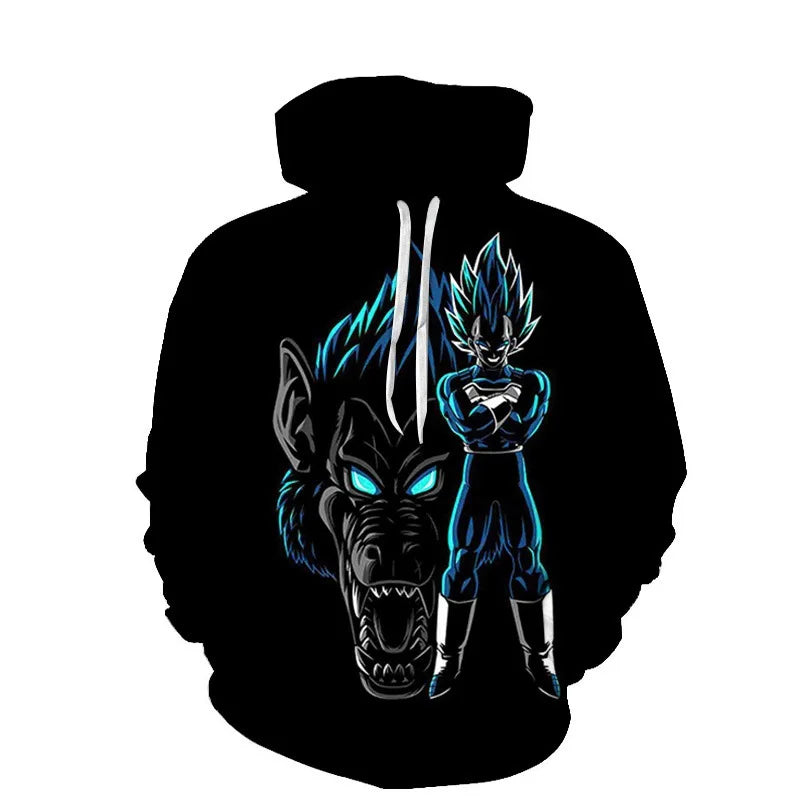 Autumn New Dragon Ball Goku 3D Printed Sweater - Loose, Comfortable Hooded Pullover - Available in Large Sizes