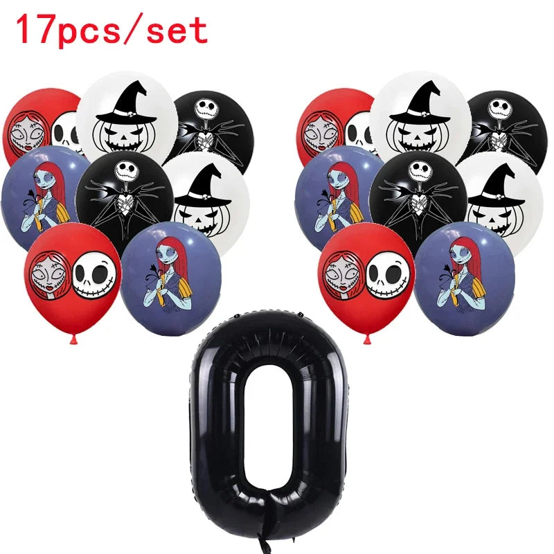 The Nightmare Before Christmas Party Supplies - Jack Skellington Theme Birthday Decorations - Includes Balloons, Banner, Tableware & Halloween Toys