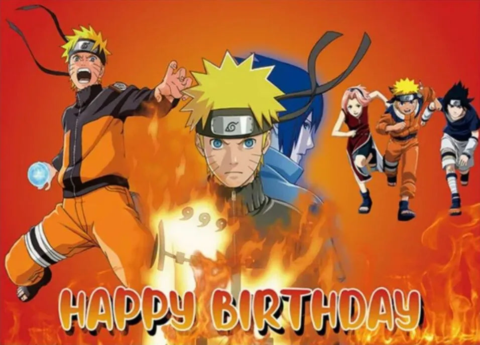 Naruto-Themed Birthday Party Kit - Custom Disposable Tableware, Banner & Studio Props - Perfect for Anime-Themed Celebrations & Baby Showers