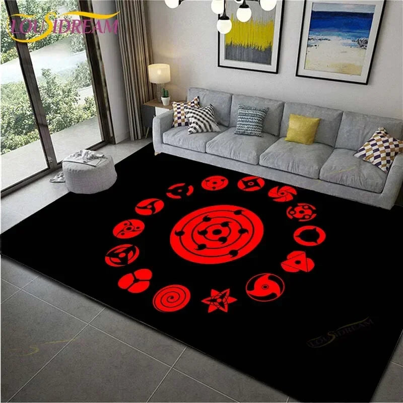 Naruto Ninja Theme Area Rug - Soft, Comfortable Carpet for Living Room and Bedroom - Large Furry Floor Mat for Home Decor