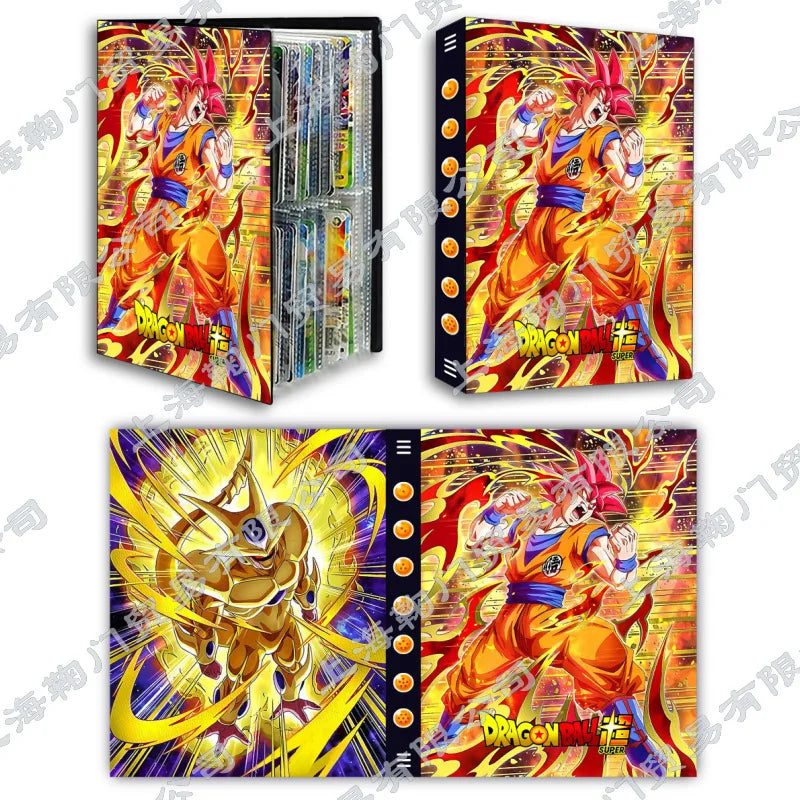 Cartoon Anime Dragon Ball Card Storage Set - Features Son Goku & Vegeta IV - Suitable for PTCG, TCG, OCG, MTG Table Games - Includes Card Book & Protective Bag