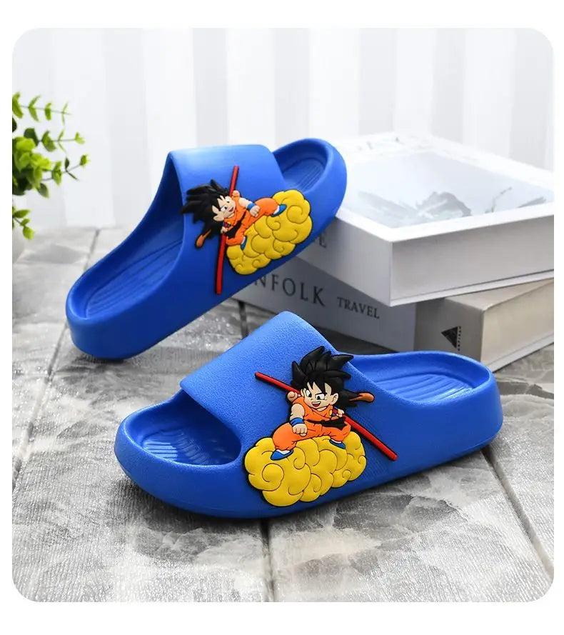 Dragon Ball Goku Kids' Sandals - Cool Creative Personalized Anime Cartoon Pattern - Lightweight, Soft Soled, Anti-Slip Indoor Footwear