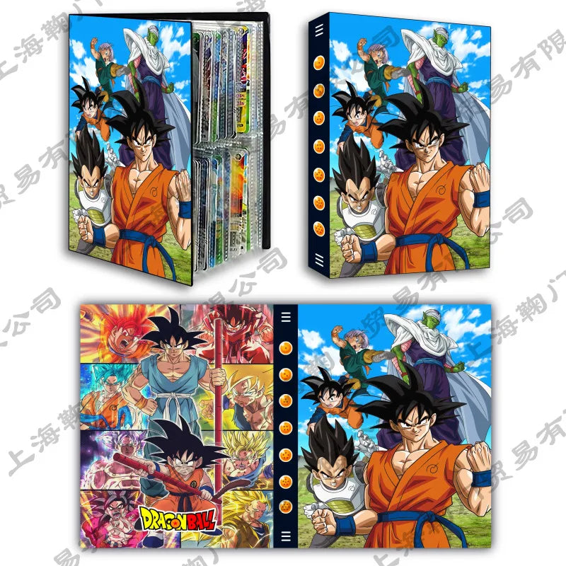 Cartoon Anime Dragon Ball Card Storage Set - Features Son Goku & Vegeta IV - Suitable for PTCG, TCG, OCG, MTG Table Games - Includes Card Book & Protective Bag