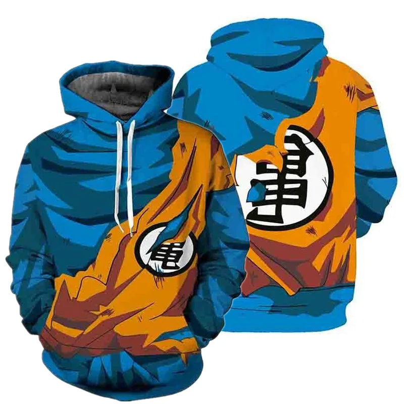 Autumn New Dragon Ball Goku 3D Printed Sweater - Loose, Comfortable Hooded Pullover - Available in Large Sizes