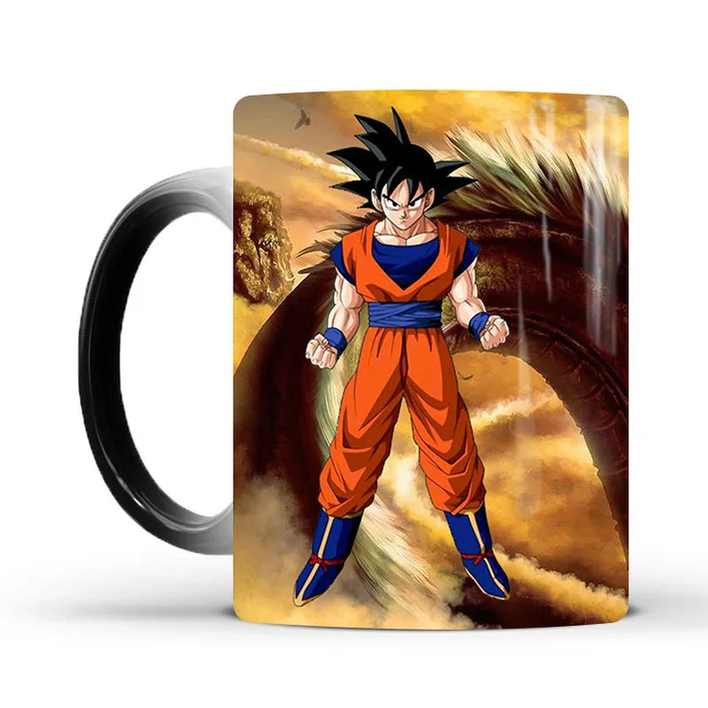 Dragon Ball Z Super GT Heat-Sensitive Color Changing Mug - Goku Cartoon Ceramic Coffee Cup - Creative Birthday Gift for Anime Fans