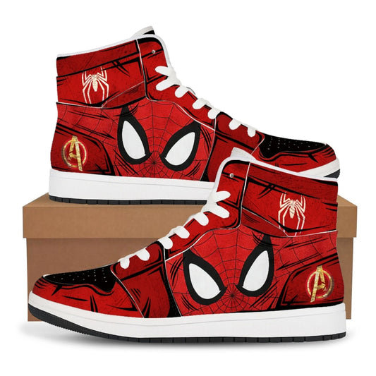 New Marvel High-Top Sneakers - Casual & Basketball Shoes for Men - Comfortable Flat Design with Vibrant Cartoon Printing - Perfect Birthday Gift