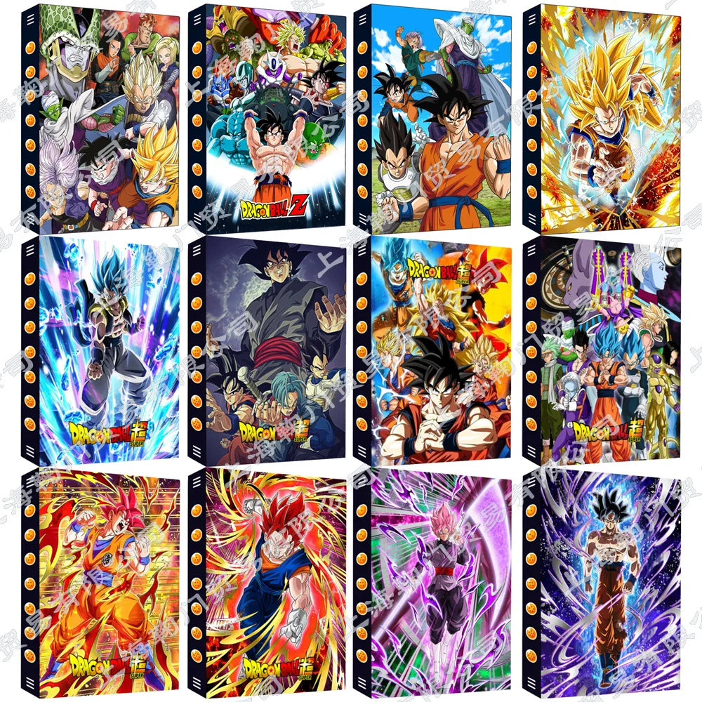 Cartoon Anime Dragon Ball Card Storage Set - Features Son Goku & Vegeta IV - Suitable for PTCG, TCG, OCG, MTG Table Games - Includes Card Book & Protective Bag