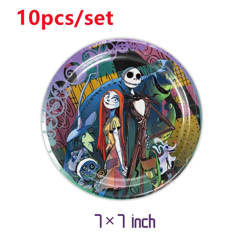 The Nightmare Before Christmas Party Supplies - Jack Skellington Theme Birthday Decorations - Includes Balloons, Banner, Tableware & Halloween Toys