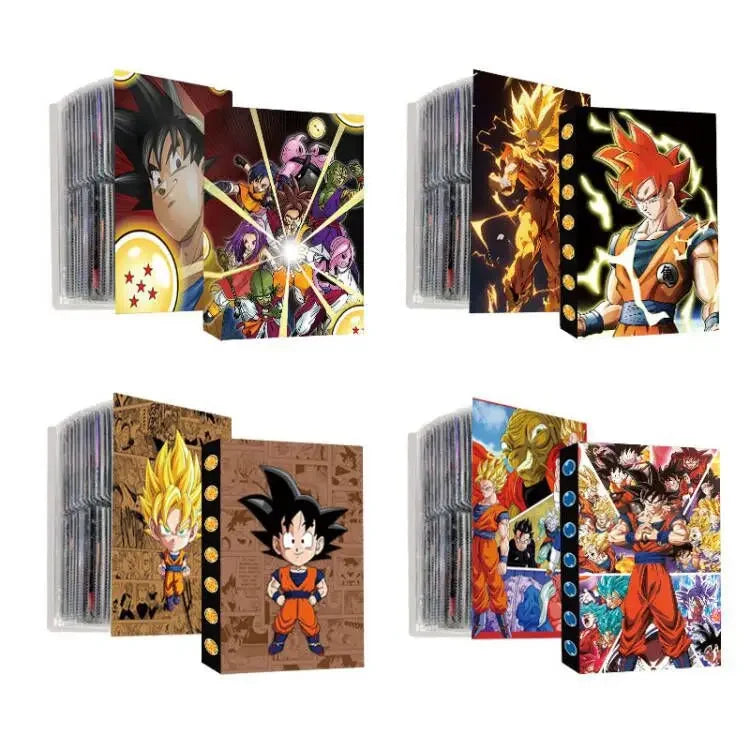 Cartoon Anime Dragon Ball Card Storage Set - Features Son Goku & Vegeta IV - Suitable for PTCG, TCG, OCG, MTG Table Games - Includes Card Book & Protective Bag