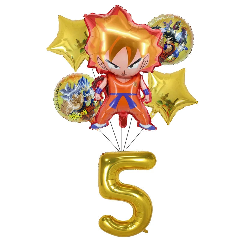 Goku Dragon Ball Theme Party Supplies - Monkey King Birthday Decorations Set - Includes Tableware, Tablecloth, Plates, Balloons & Baby Shower Toy Gifts