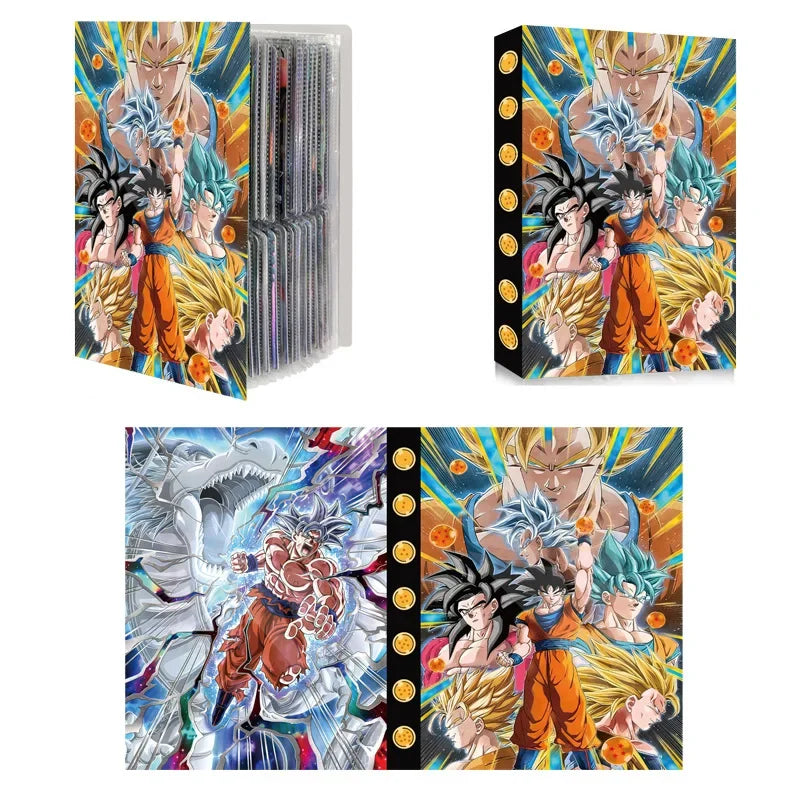 Cartoon Anime Dragon Ball Card Storage Set - Features Son Goku & Vegeta IV - Suitable for PTCG, TCG, OCG, MTG Table Games - Includes Card Book & Protective Bag