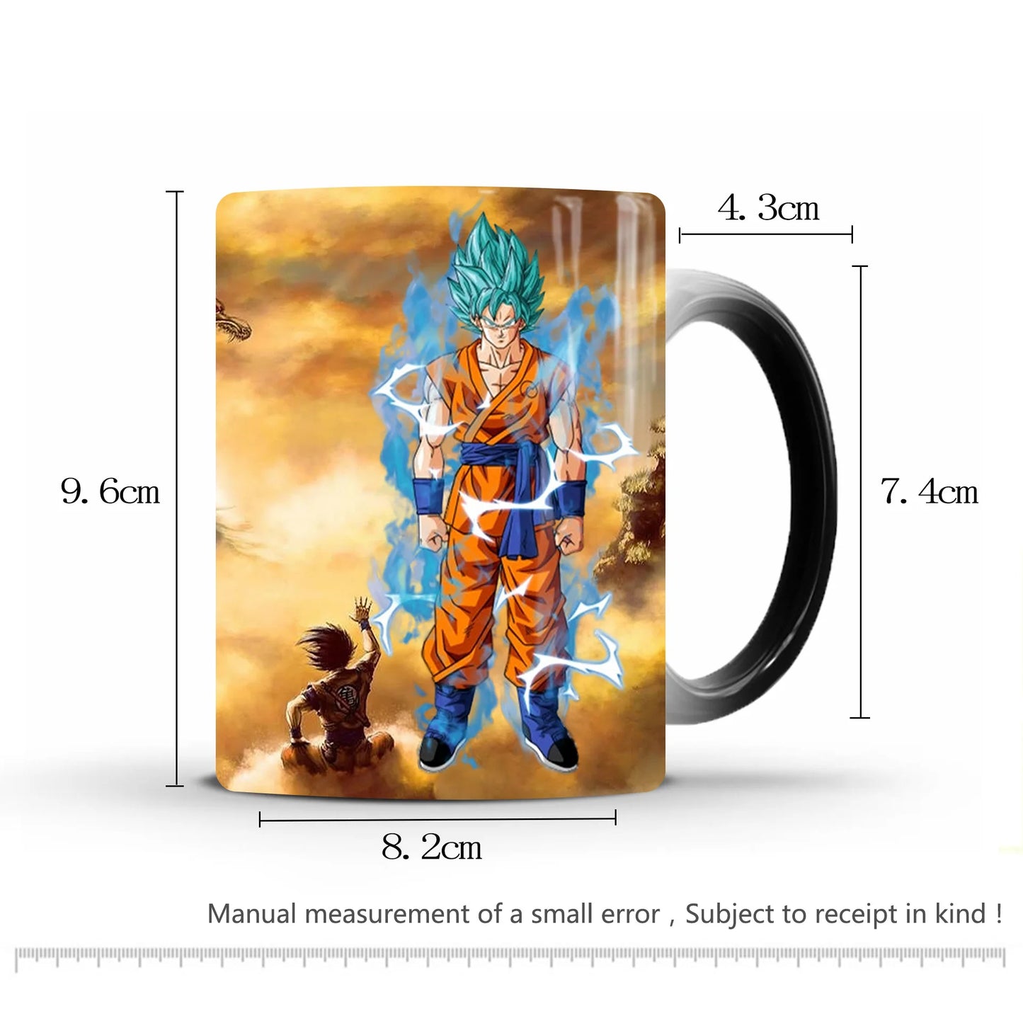 Dragon Ball Z Super GT Heat-Sensitive Color Changing Mug - Goku Cartoon Ceramic Coffee Cup - Creative Birthday Gift for Anime Fans