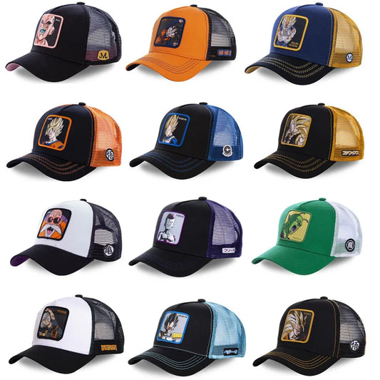 New Goku & Vegeta Beekdaemon Cartoon Baseball Caps - Unisex Hip Hop Trucker Hats - Hot Sellers for Men & Women