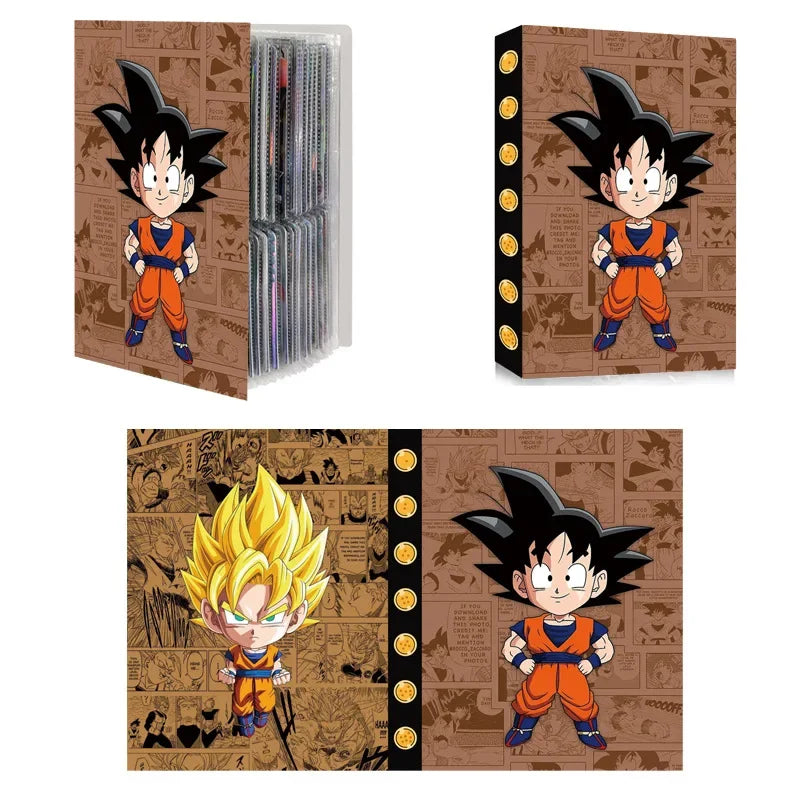 Cartoon Anime Dragon Ball Card Storage Set - Features Son Goku & Vegeta IV - Suitable for PTCG, TCG, OCG, MTG Table Games - Includes Card Book & Protective Bag