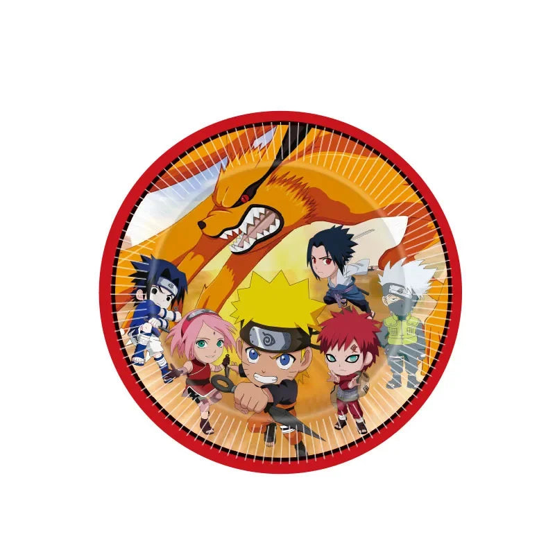 Cool Naruto Anime Birthday Party Set - Disposable Cake Topper, Hanging Flags, Balloon Suits - Complete Decorations for Naruto-Themed Celebration