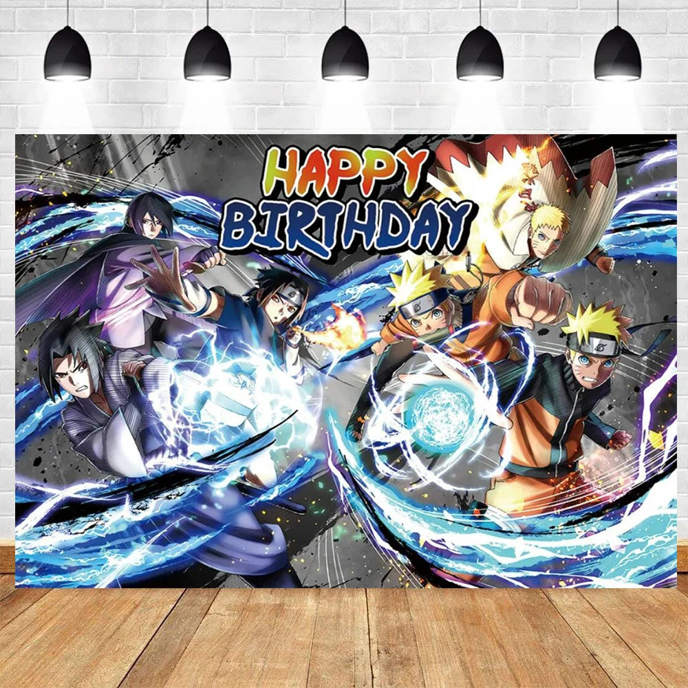 Naruto-Themed Birthday Party Kit - Custom Disposable Tableware, Banner & Studio Props - Perfect for Anime-Themed Celebrations & Baby Showers