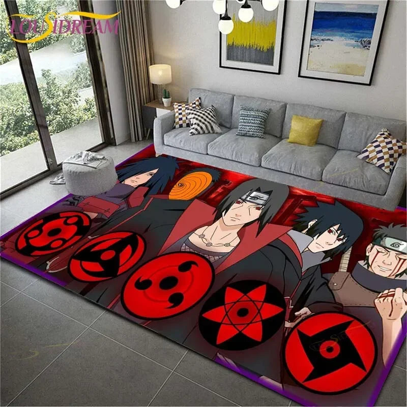 Naruto Ninja Theme Area Rug - Soft, Comfortable Carpet for Living Room and Bedroom - Large Furry Floor Mat for Home Decor