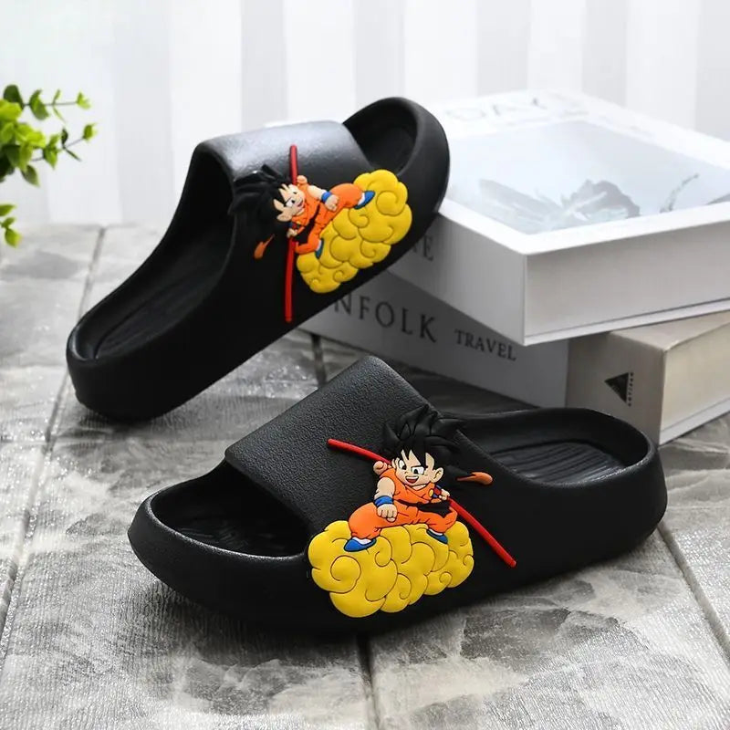 Dragon Ball Goku Kids' Sandals - Cool Creative Personalized Anime Cartoon Pattern - Lightweight, Soft Soled, Anti-Slip Indoor Footwear