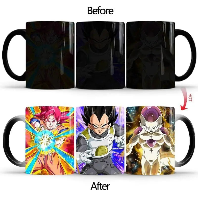 Dragon Ball Z Super GT Heat-Sensitive Color Changing Mug - Goku Cartoon Ceramic Coffee Cup - Creative Birthday Gift for Anime Fans