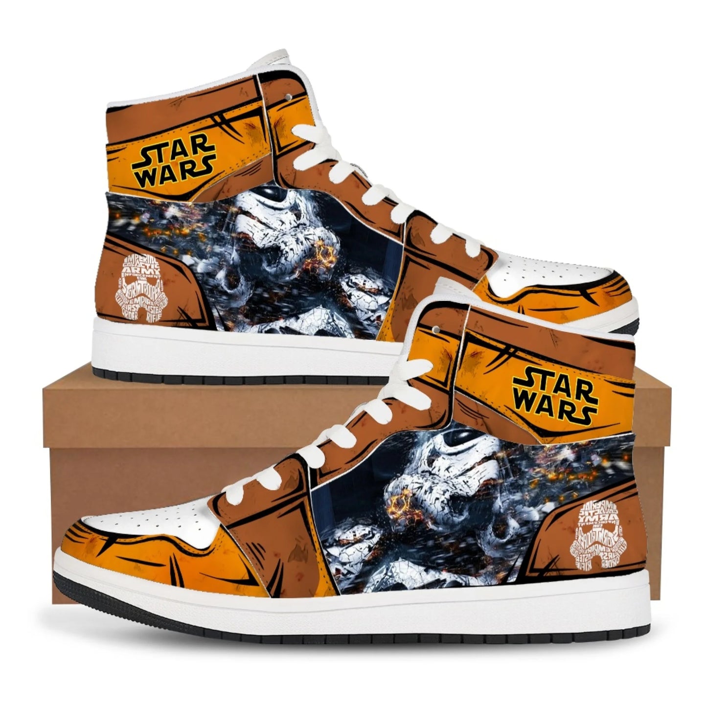 Star Wars High-Top Sneakers - New Casual & Basketball Shoes for Men - Comfortable Flat Shoes with Cartoon Printing - Ideal Birthday Gift