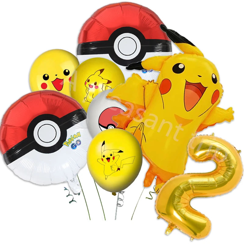 Pink Pikachu Pokemon Party Kit - Birthday & Baby Shower Decorations with Balloons, Stickers, Tablecloth, Cups, Plates - Complete Supplies Set