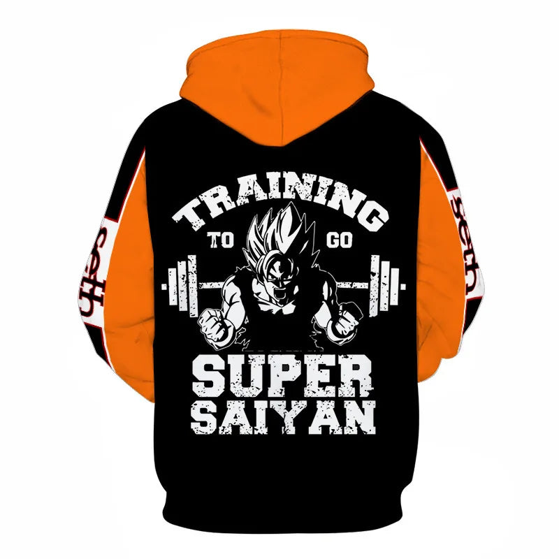 Autumn New Dragon Ball Goku 3D Printed Sweater - Loose, Comfortable Hooded Pullover - Available in Large Sizes