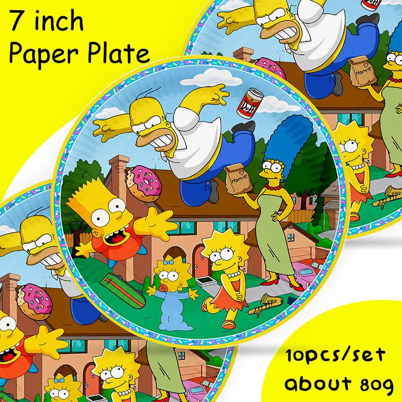 Disney The Simpsons Party Supplies Set - Kids' Birthday & Baby Shower Decorations - Includes Cups, Plates, Napkins - Perfect for Boys & Girls