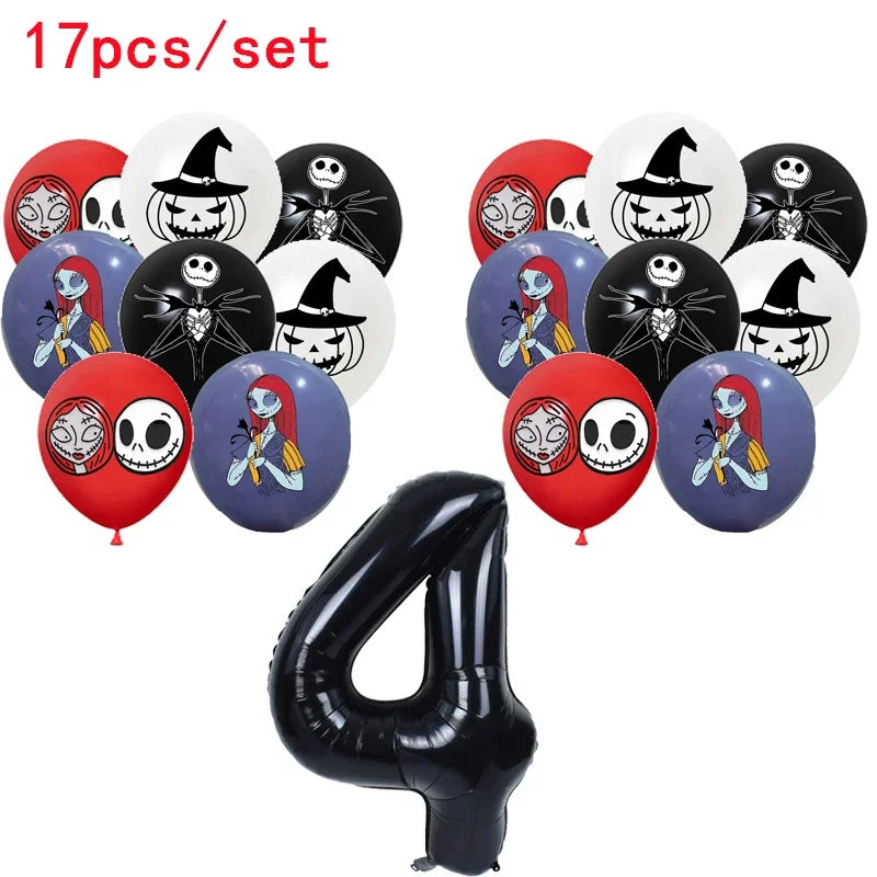 The Nightmare Before Christmas Party Supplies - Jack Skellington Theme Birthday Decorations - Includes Balloons, Banner, Tableware & Halloween Toys