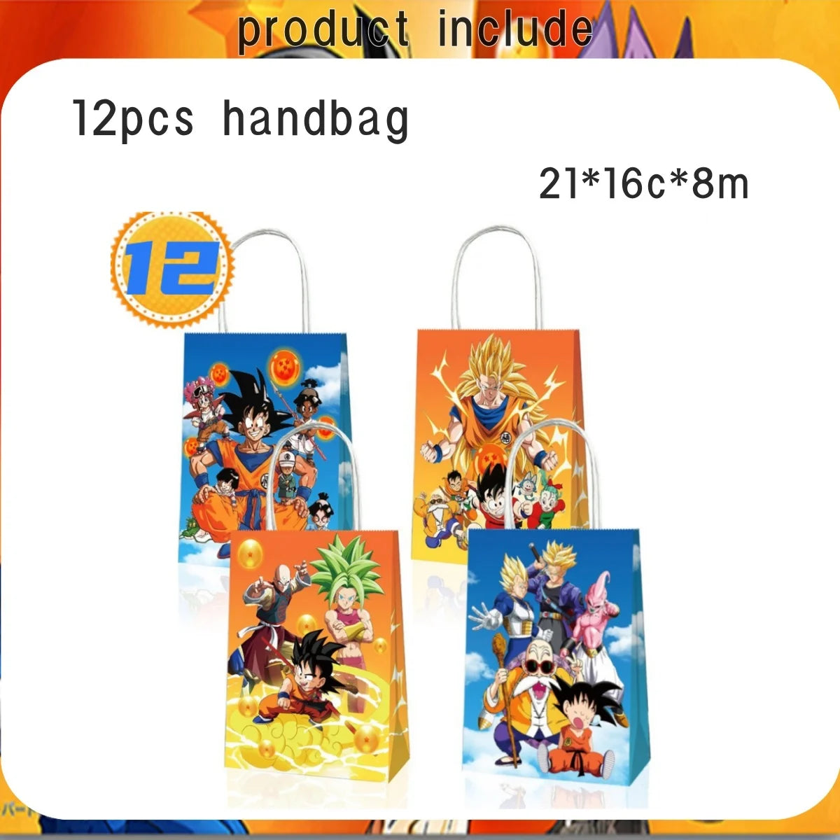 Dragon Ball Super Birthday Party Supplies - Goku Anime Theme Decorations - Disposable Tableware Set Includes Tablecloth, Plates, Cups, Balloons