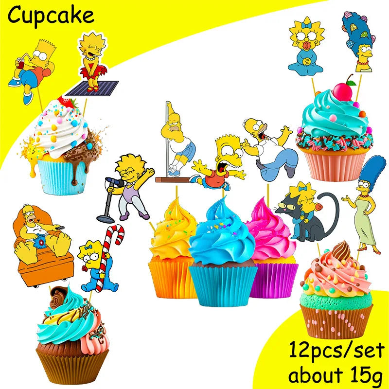 Disney The Simpsons Party Supplies Set - Kids' Birthday & Baby Shower Decorations - Includes Cups, Plates, Napkins - Perfect for Boys & Girls