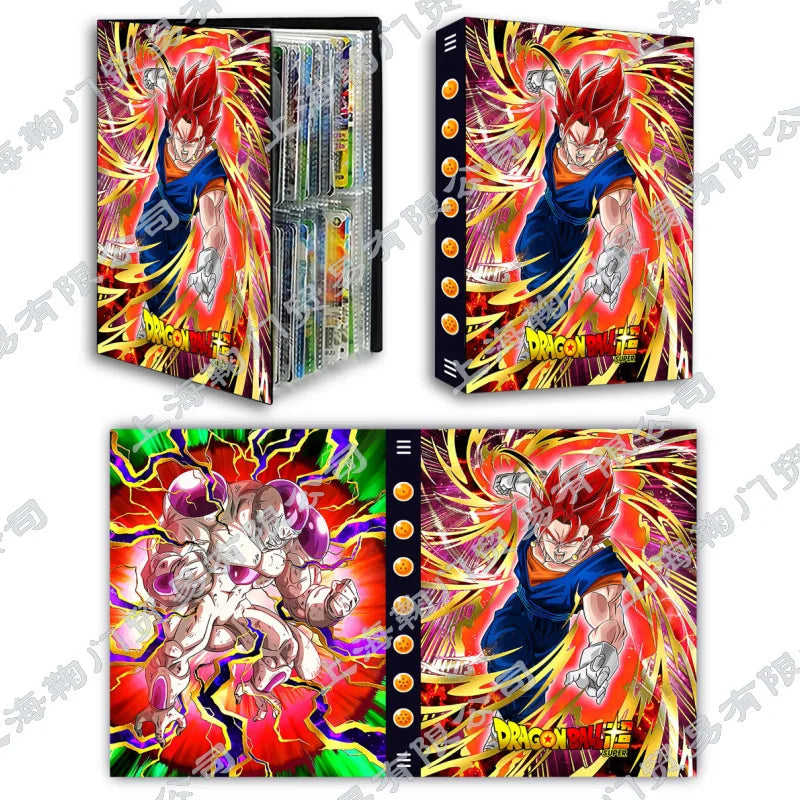 Cartoon Anime Dragon Ball Card Storage Set - Features Son Goku & Vegeta IV - Suitable for PTCG, TCG, OCG, MTG Table Games - Includes Card Book & Protective Bag