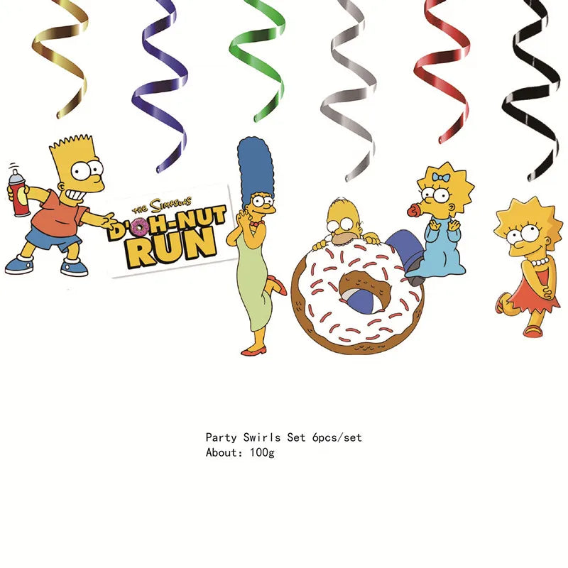 The Simpsons Party Supplies Set for Kids - Birthday Decorations with Disposable Tableware, Tablecloth, Cups, Plates