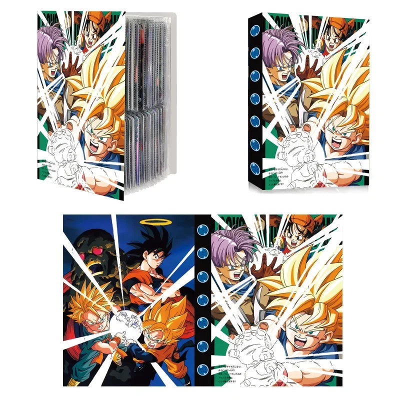 Cartoon Anime Dragon Ball Card Storage Set - Features Son Goku & Vegeta IV - Suitable for PTCG, TCG, OCG, MTG Table Games - Includes Card Book & Protective Bag