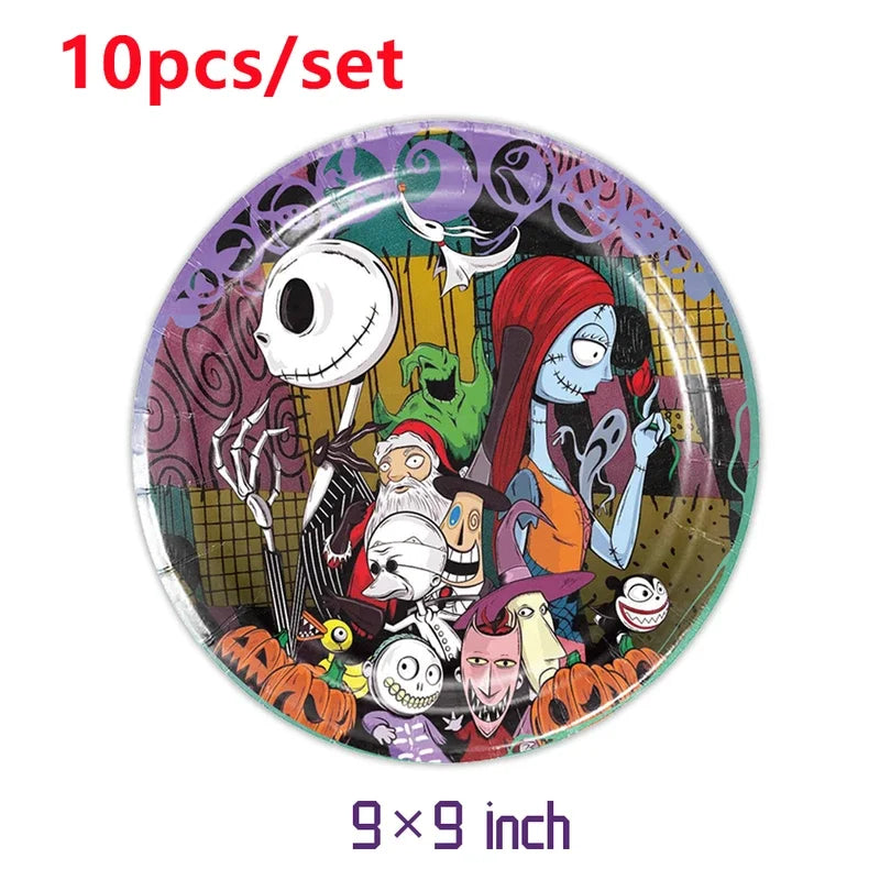 The Nightmare Before Christmas Party Supplies - Jack Skellington Theme Birthday Decorations - Includes Balloons, Banner, Tableware & Halloween Toys