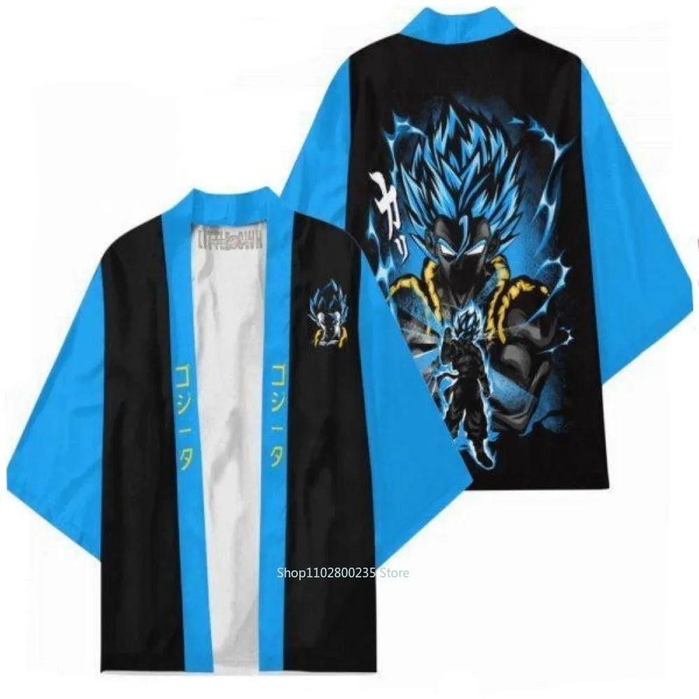 Dragon Ball Son Goku Cosplay Kimono - Casual Cape for Adults & Kids - Kakarotto Print Thin Robe - Perfect Anime Clothing Gift