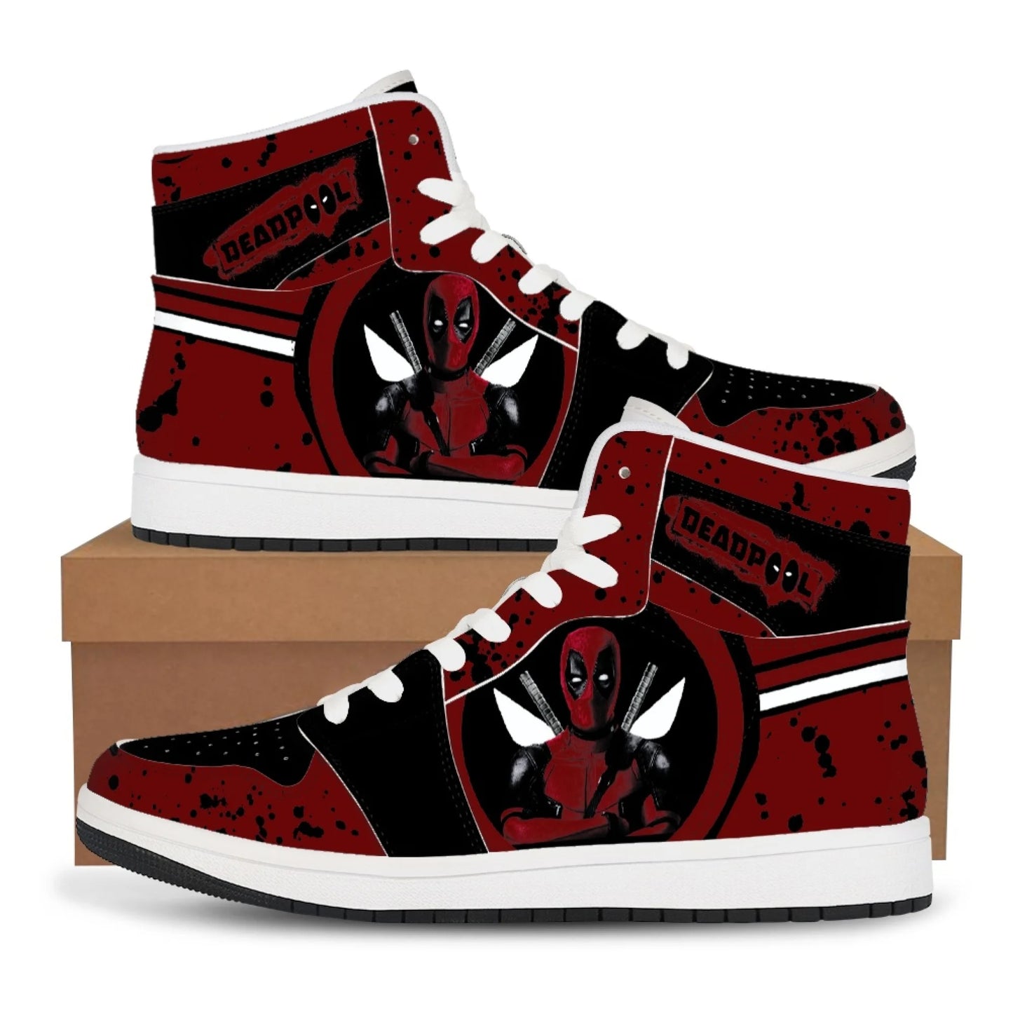 New Marvel High-Top Sneakers - Casual & Basketball Shoes for Men - Comfortable Flat Design with Vibrant Cartoon Printing - Perfect Birthday Gift