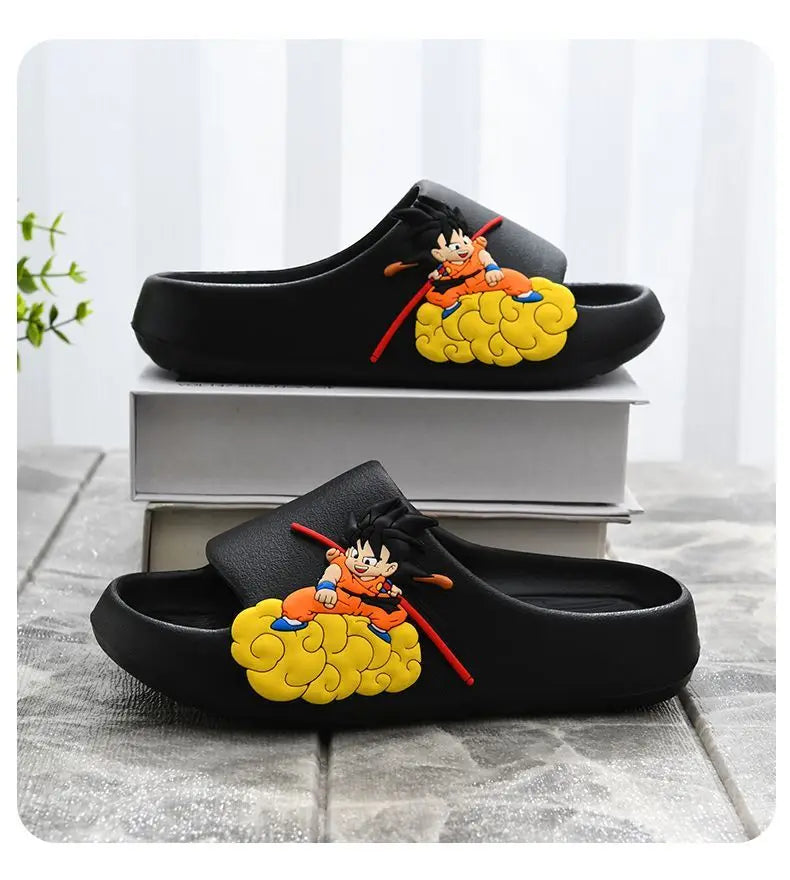 Dragon Ball Goku Kids' Sandals - Cool Creative Personalized Anime Cartoon Pattern - Lightweight, Soft Soled, Anti-Slip Indoor Footwear