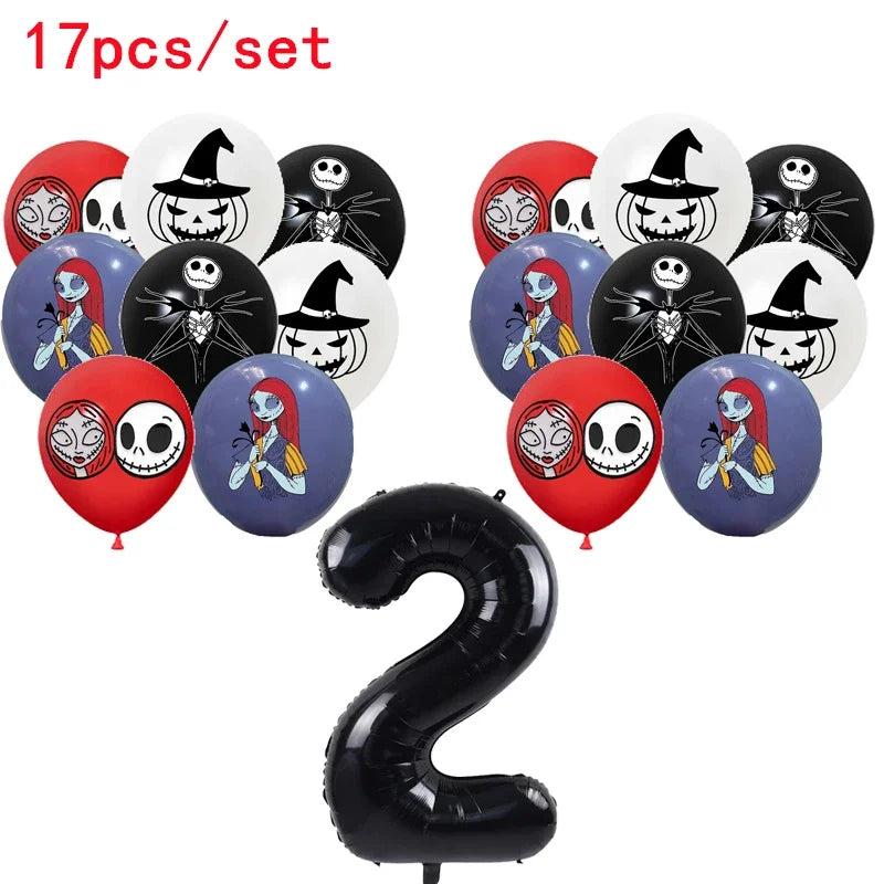 The Nightmare Before Christmas Party Supplies - Jack Skellington Theme Birthday Decorations - Includes Balloons, Banner, Tableware & Halloween Toys