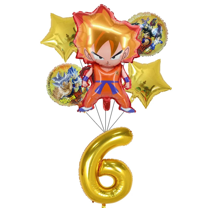 Goku Dragon Ball Theme Party Supplies - Monkey King Birthday Decorations Set - Includes Tableware, Tablecloth, Plates, Balloons & Baby Shower Toy Gifts