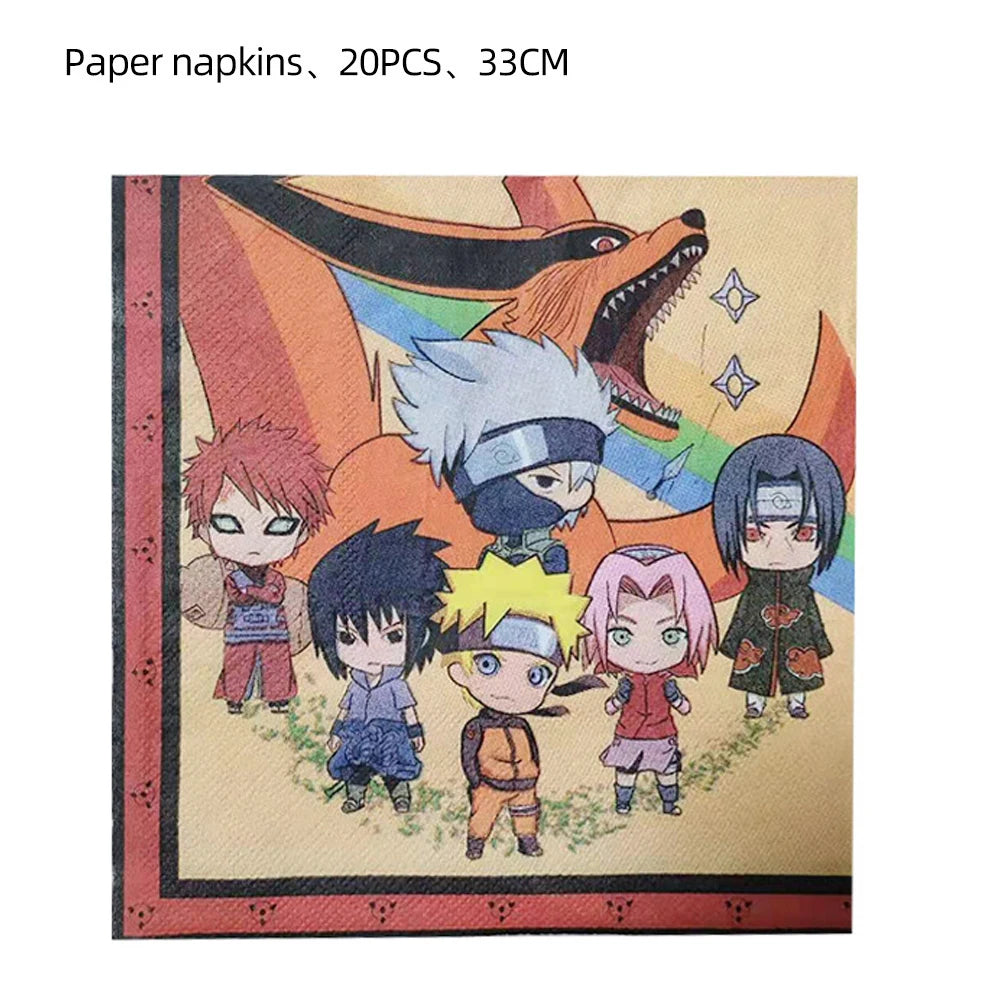 Naruto-Themed Birthday Party Kit - Custom Disposable Tableware, Banner & Studio Props - Perfect for Anime-Themed Celebrations & Baby Showers