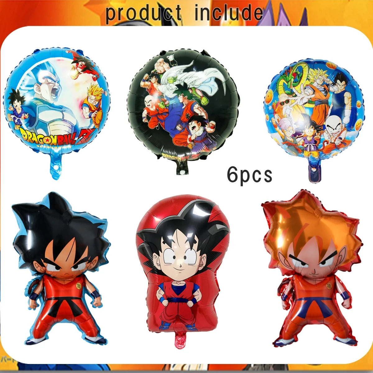 Dragon Ball Super Birthday Party Supplies - Goku Anime Theme Decorations - Disposable Tableware Set Includes Tablecloth, Plates, Cups, Balloons