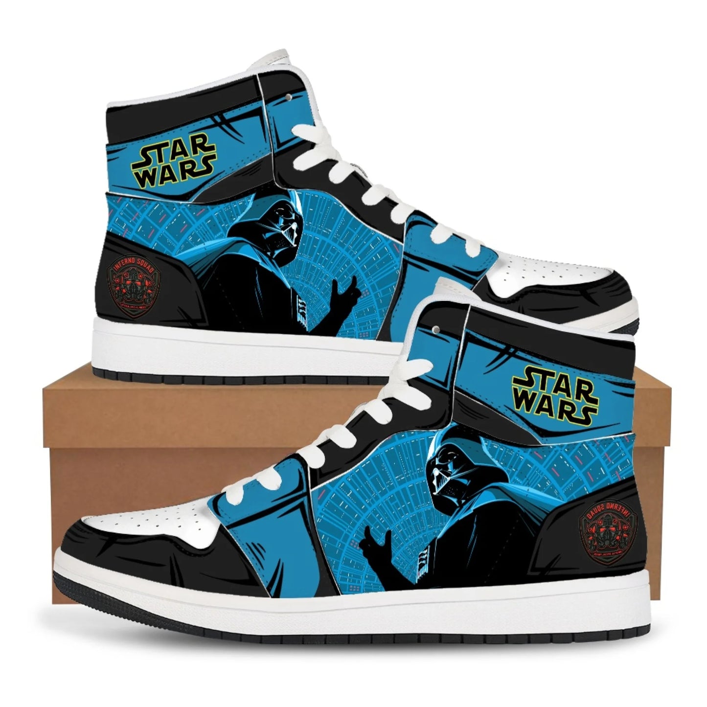 Star Wars High-Top Sneakers - New Casual & Basketball Shoes for Men - Comfortable Flat Shoes with Cartoon Printing - Ideal Birthday Gift