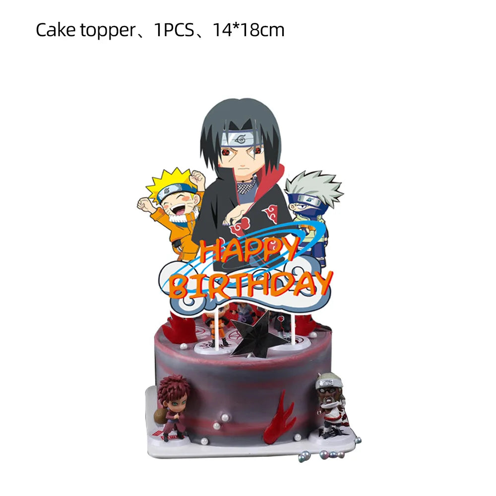 Naruto-Themed Birthday Party Kit - Custom Disposable Tableware, Banner & Studio Props - Perfect for Anime-Themed Celebrations & Baby Showers