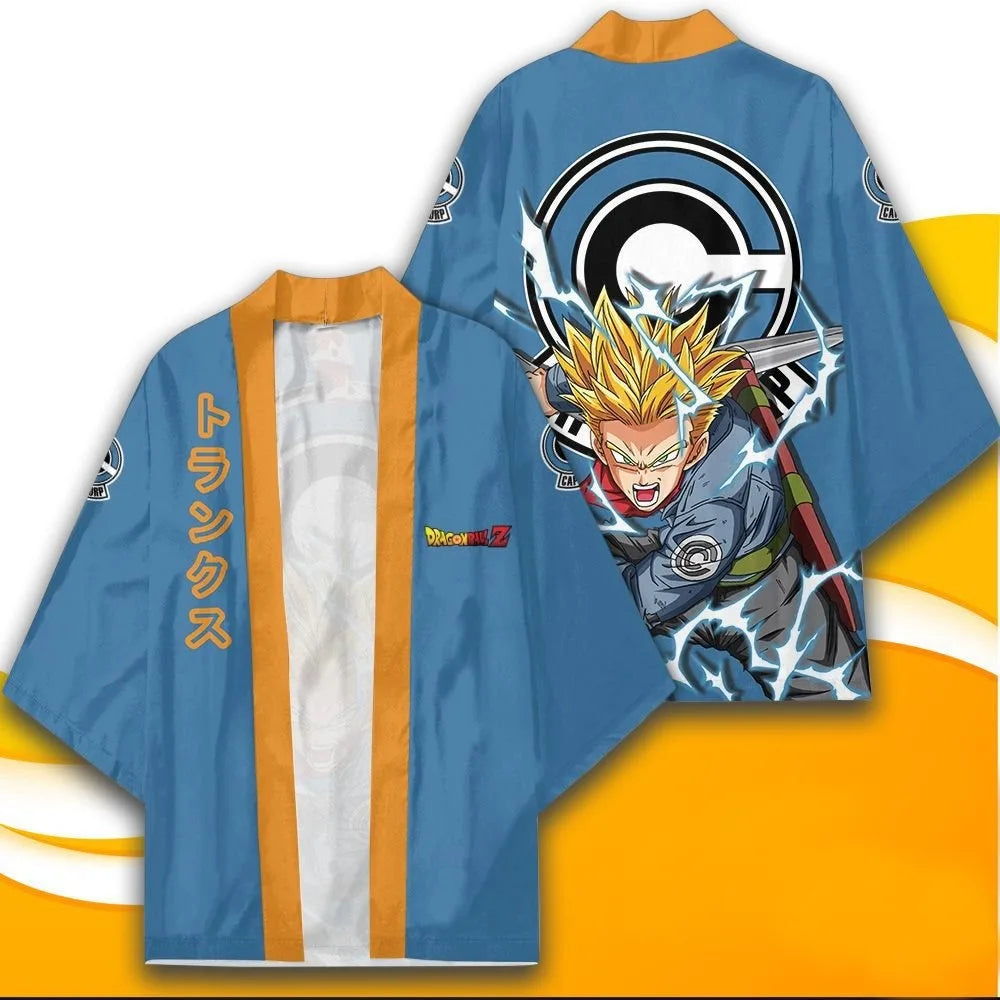 Dragon Ball Son Goku Cosplay Kimono - Casual Cape for Adults & Kids - Kakarotto Print Thin Robe - Perfect Anime Clothing Gift