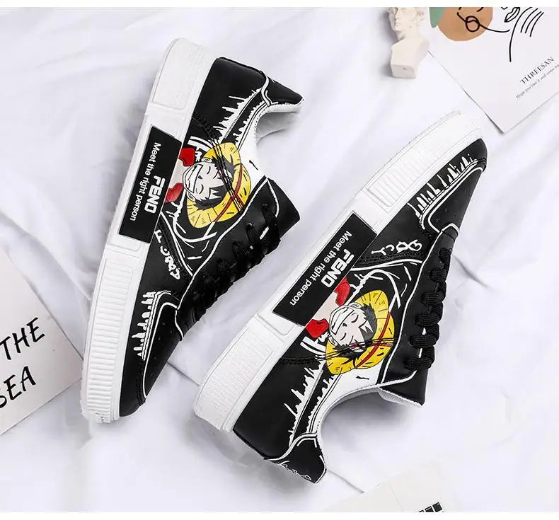 2024 New One Piece Luffy Casual Sneakers - Breathable & Non-Slip Student Board Shoes - Perfect Gift for Anime Fans