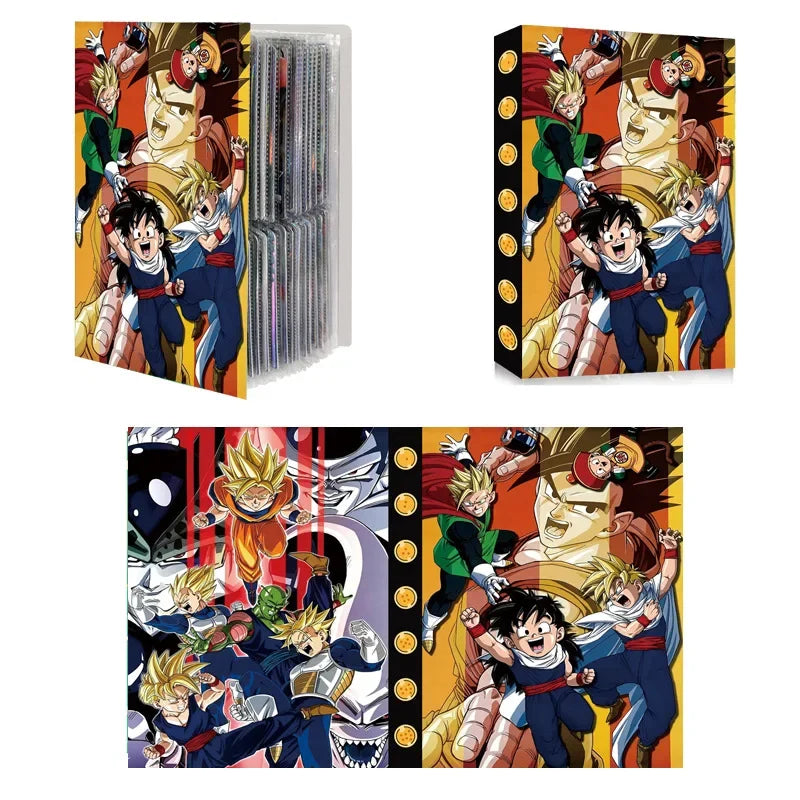 Cartoon Anime Dragon Ball Card Storage Set - Features Son Goku & Vegeta IV - Suitable for PTCG, TCG, OCG, MTG Table Games - Includes Card Book & Protective Bag