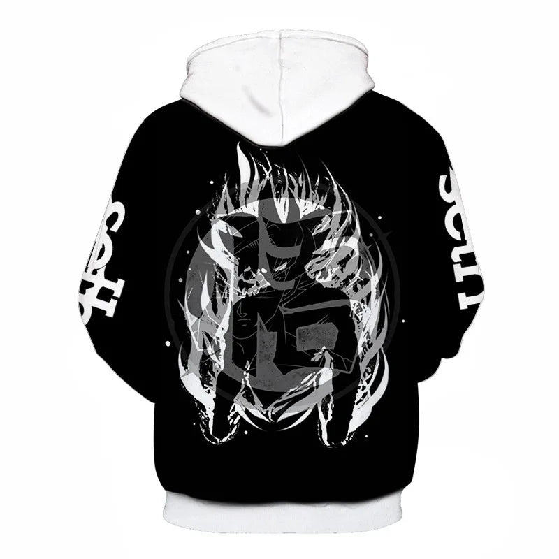 Autumn New Dragon Ball Goku 3D Printed Sweater - Loose, Comfortable Hooded Pullover - Available in Large Sizes