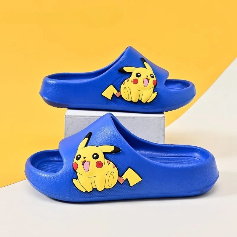 Pikachu Cartoon Non-Slip Slippers - Breathable Soft Bottom Sandals for Children & Adults - Summer Beach Shoes