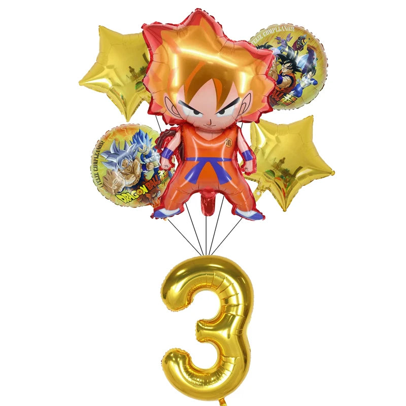 Goku Dragon Ball Theme Party Supplies - Monkey King Birthday Decorations Set - Includes Tableware, Tablecloth, Plates, Balloons & Baby Shower Toy Gifts